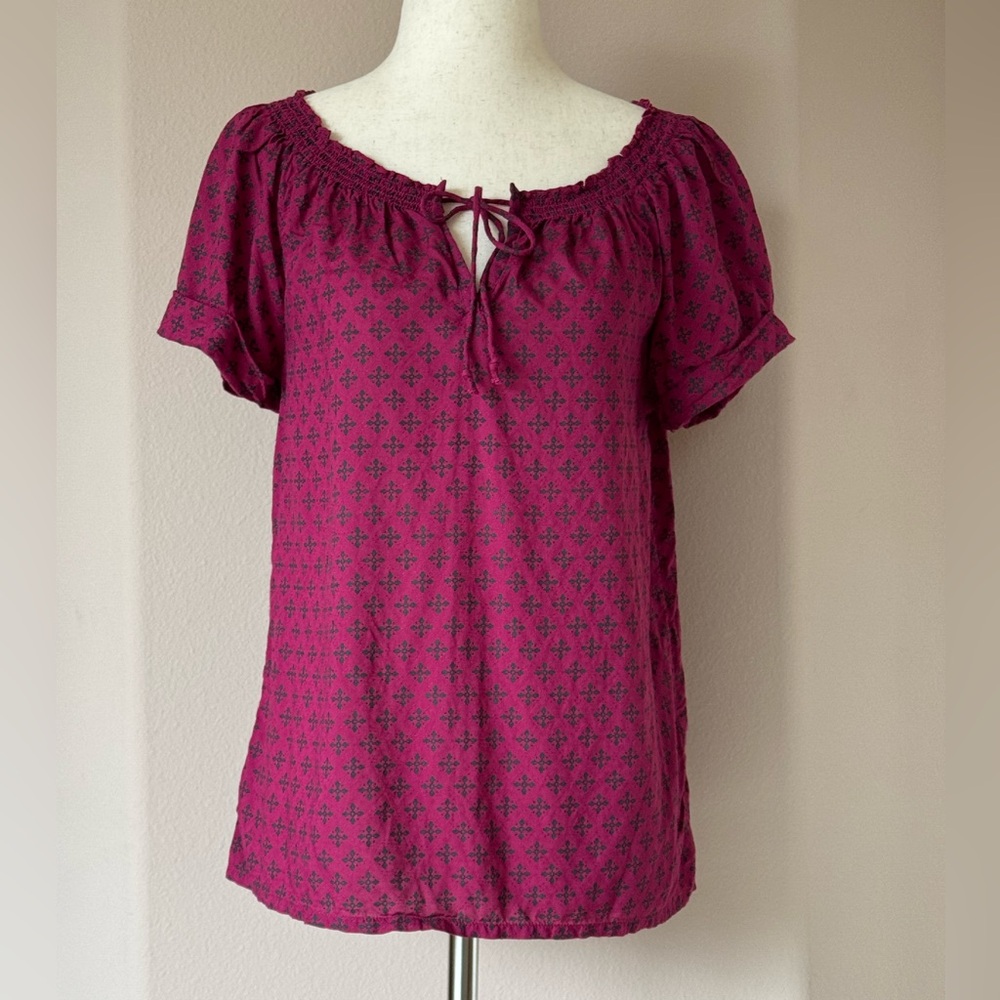 Caslon Maroon Patterned Blouse